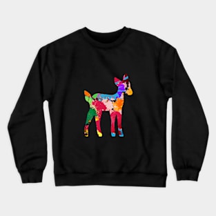 fawn Deer colorful happy gift Crewneck Sweatshirt